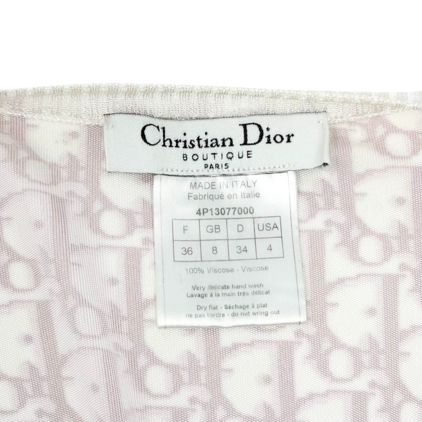 Dior Vintage 2004 Trotter Monogram Zipped Jacket #36 Pink White Viscose