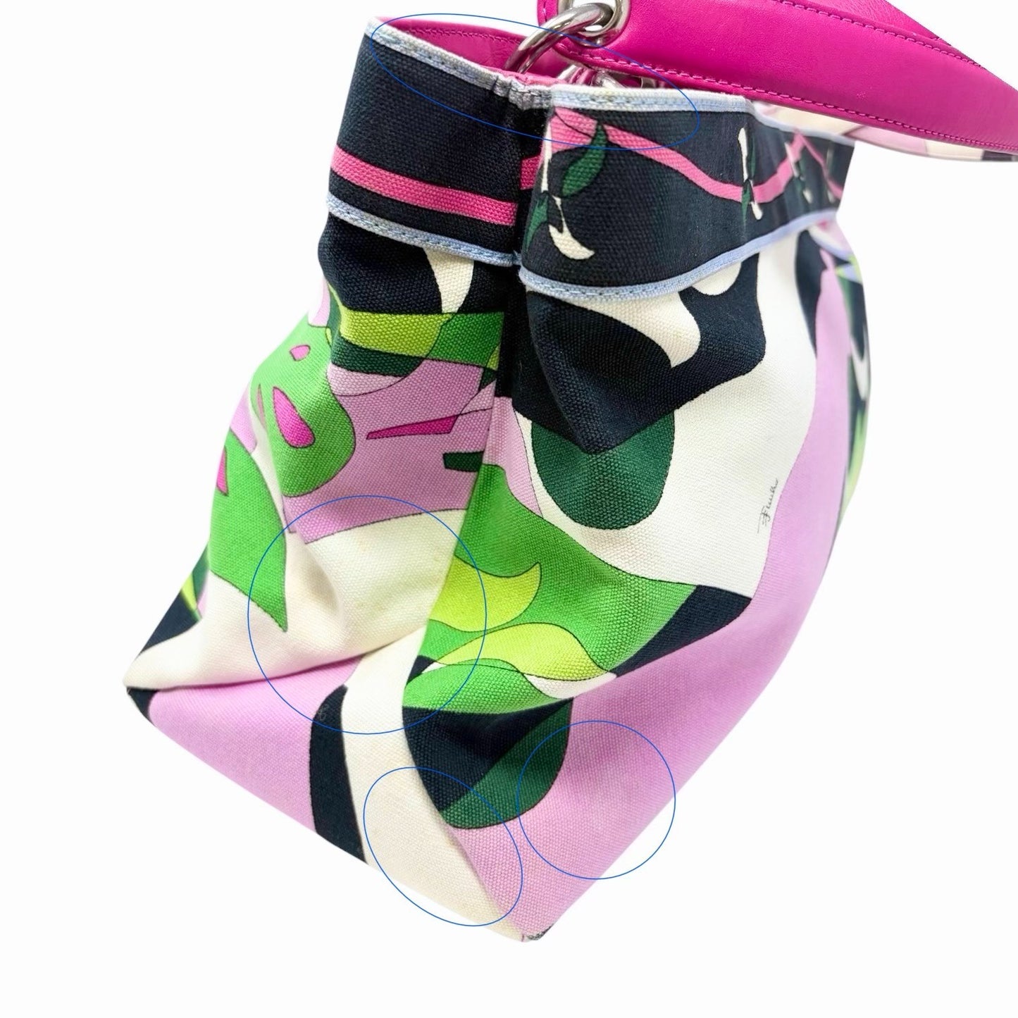 EMILIO PUCCI Vintage Logo Geometric Multicolor Tote Bag Pink  902039