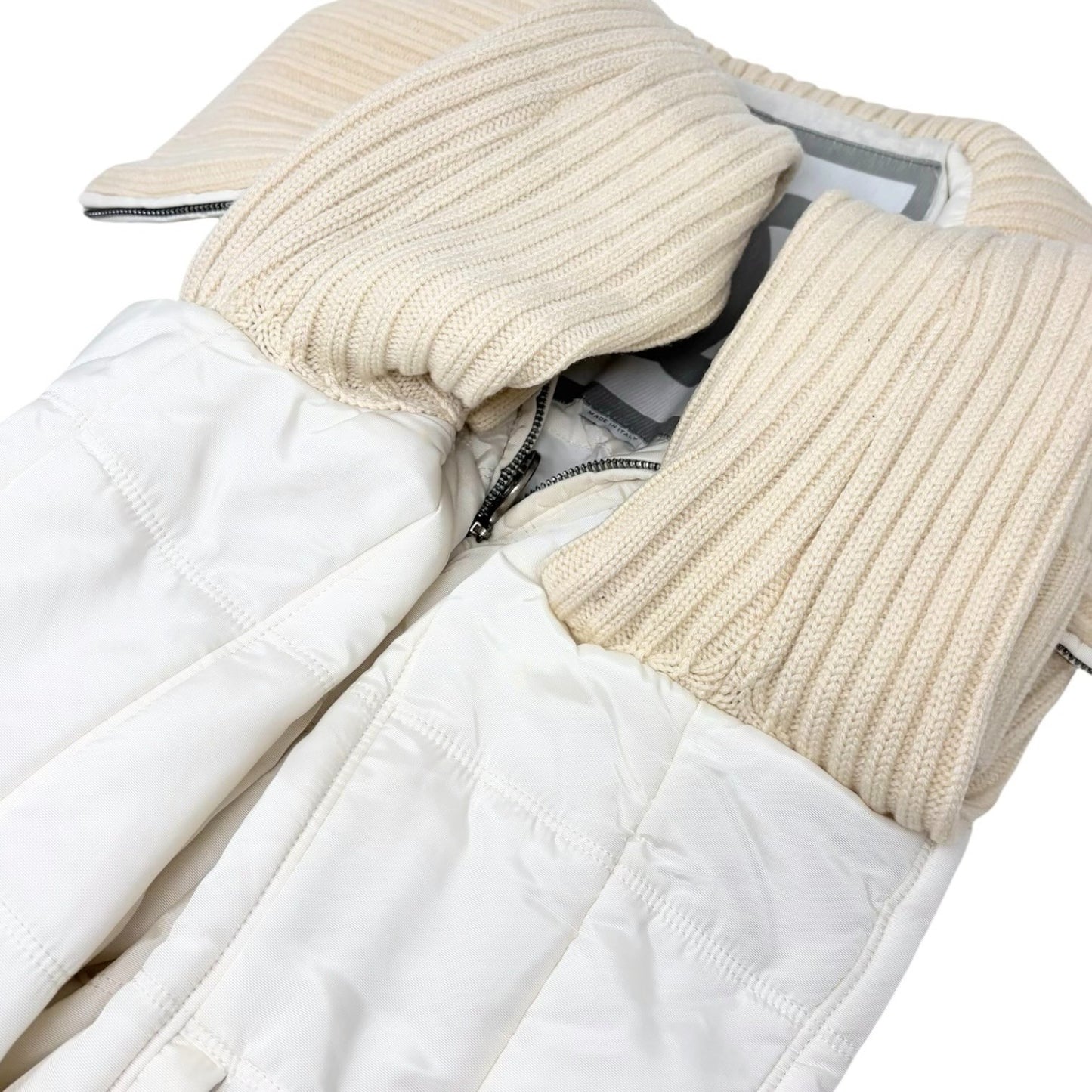 CHANEL Sport Vintage 00A CC Logo Long Puffer Coat Jacket #40 White 901827