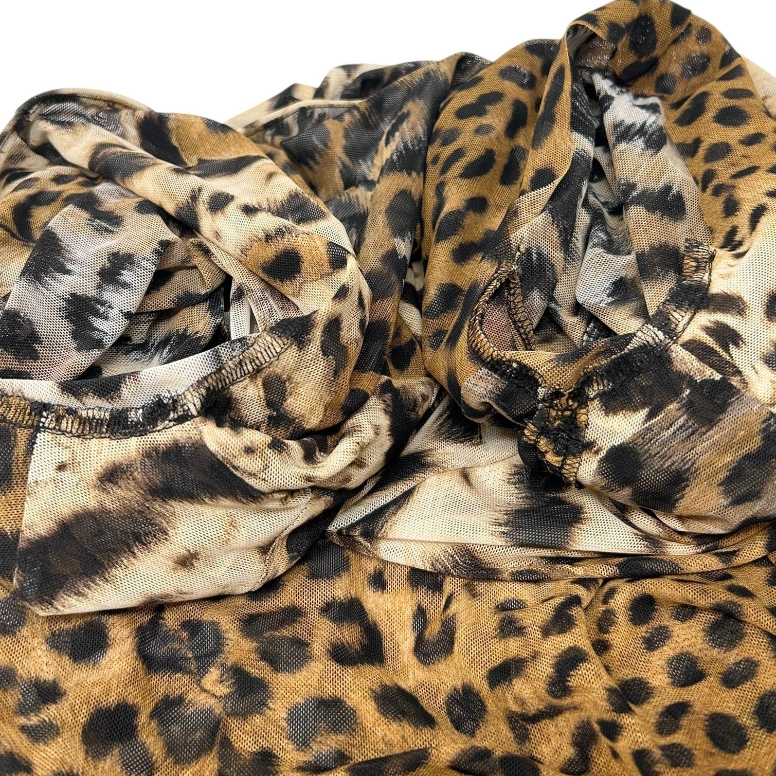 Roberto Cavalli Vintage Logo Leopard Midi Dress One-piece #42 Brown Nylon