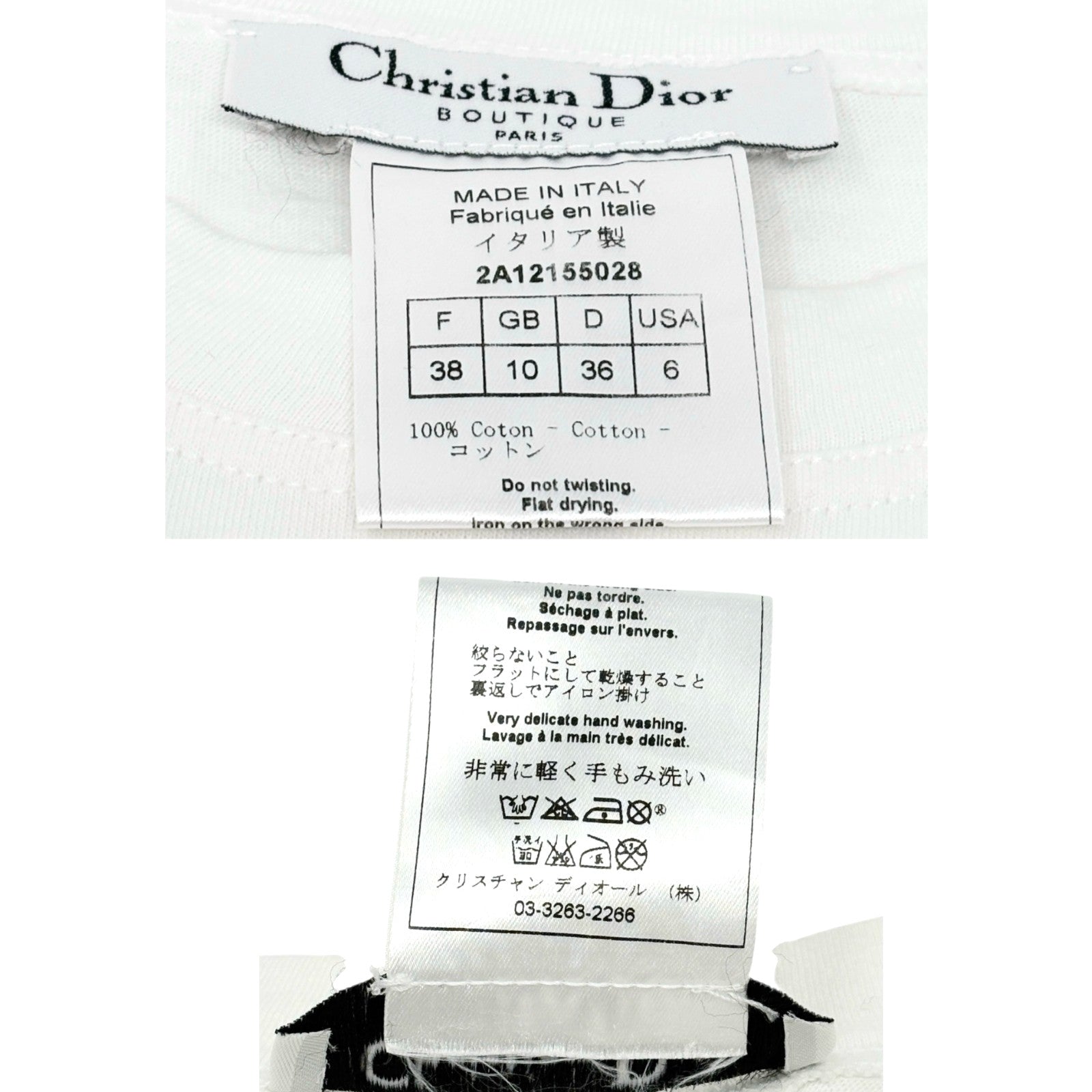 Christian Dior Vintage 2002 J'ADORE Cartoon Mermaid T-shirt Top #38 White Red