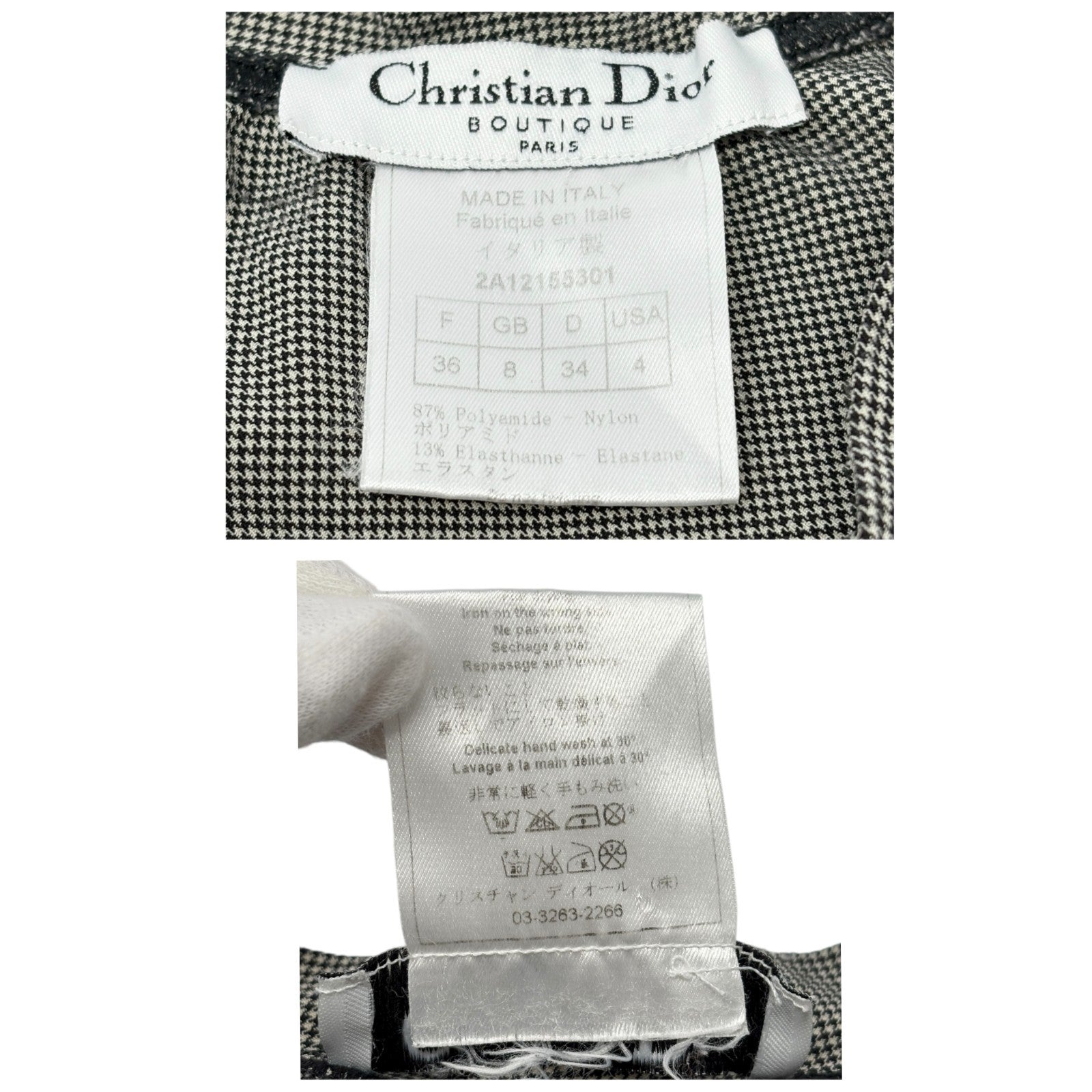 Christian Dior Vintage 2002 J'ADORE Logo Tank Top #36 Gray Black Nylon