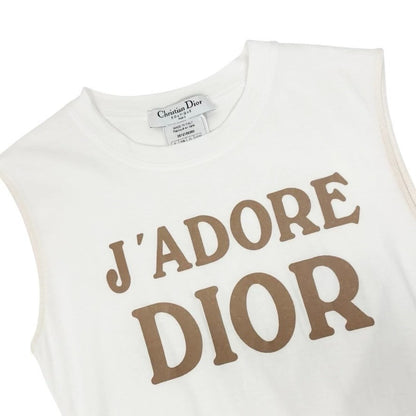 Christian Dior Vintage 2002 J'ADORE Tank Top #36 White Light Brown 902902