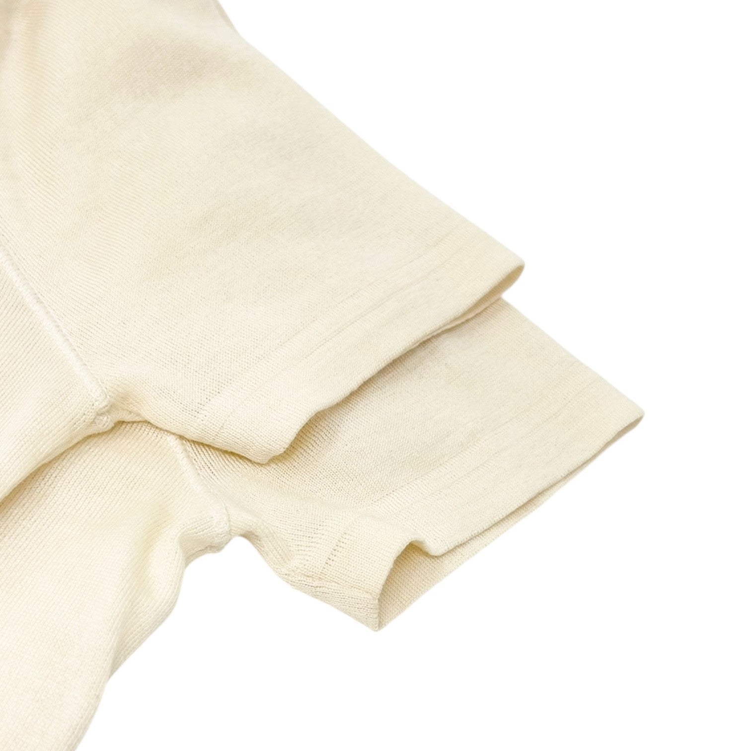 Christian Dior Vintage 2005 Knit T-shirt Top #38 Yellow Cream Wool 47 Mesh Logo