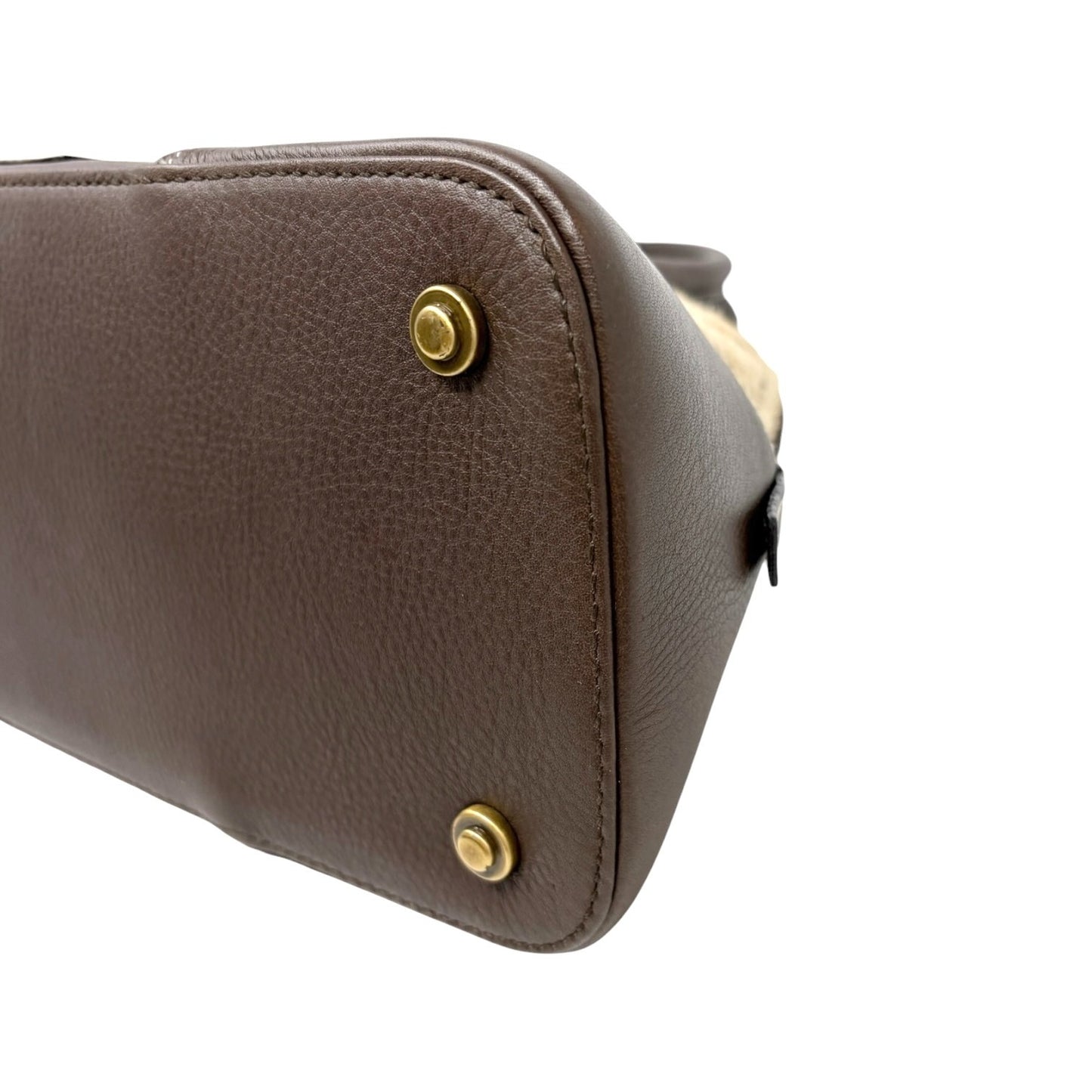 Christian Dior Vintage Montaigne Chris 1947 Pony Hair Bag Beige Brown 901895
