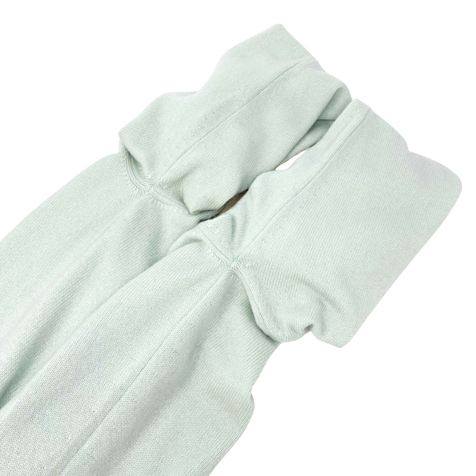 CHANEL Vintage 94C CC Button Trimmed Cashmere Cardigan Knit Top #40 Mint Green