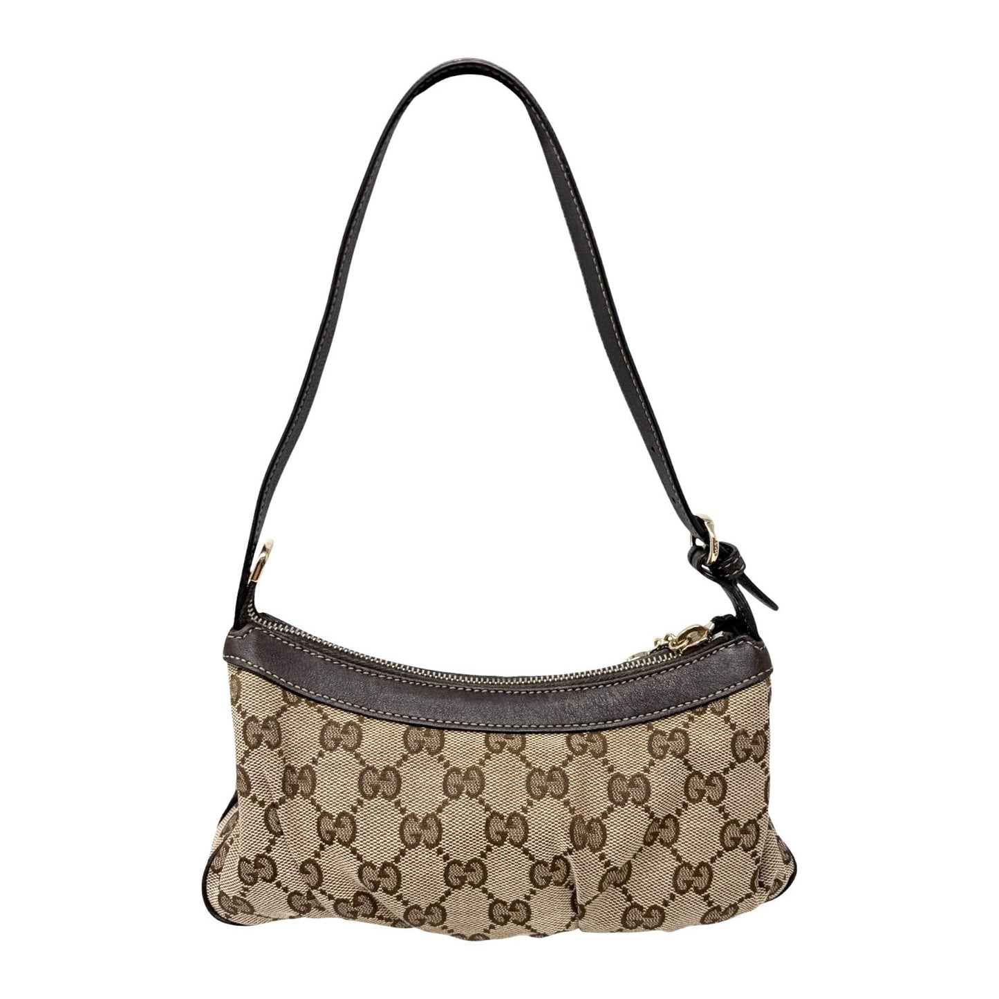 GUCCI Vintage GG Monogram Mini Shoulder Bag Pochette Beige Brown 902410