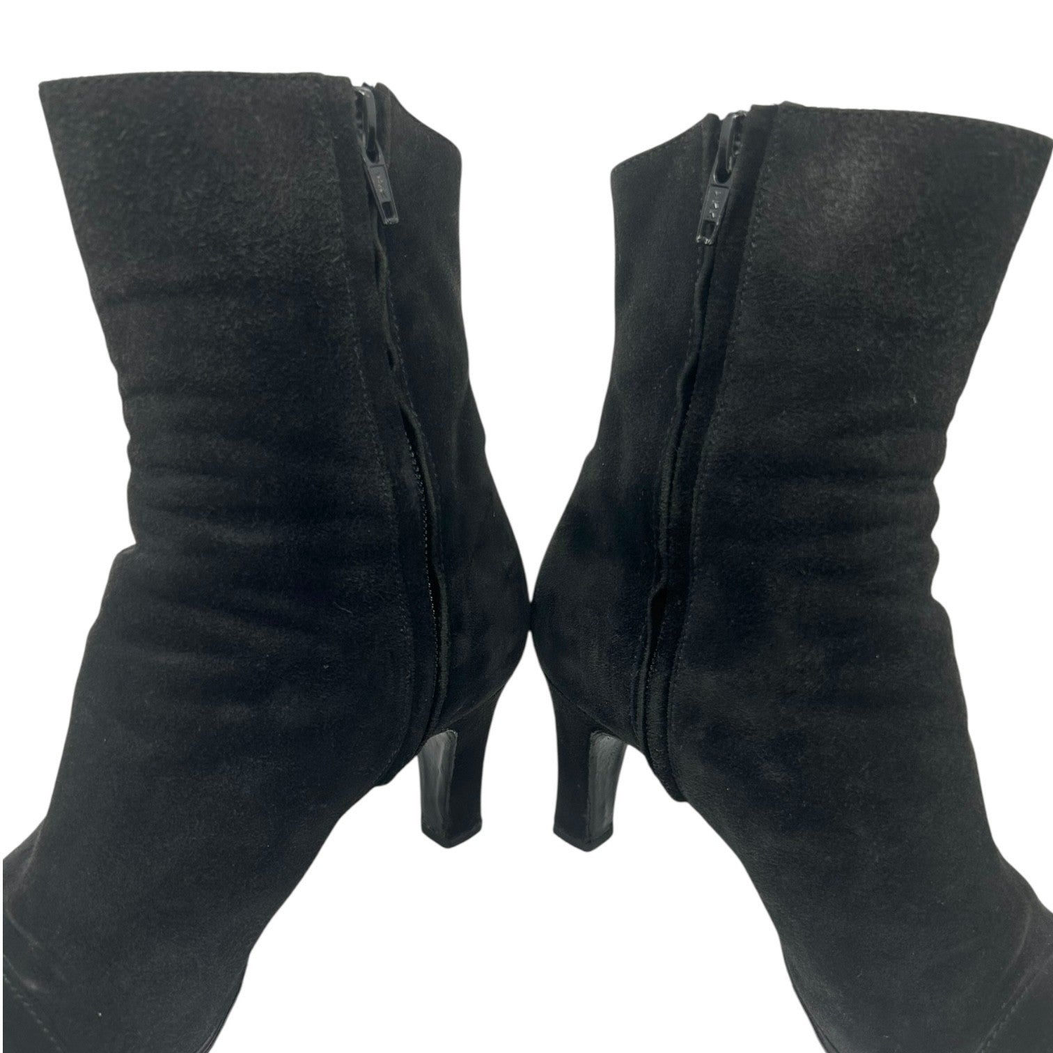 CHANEL Vintage CC Logo Turnlock Ankle Boots Heels #36.5 Black Suede Leather