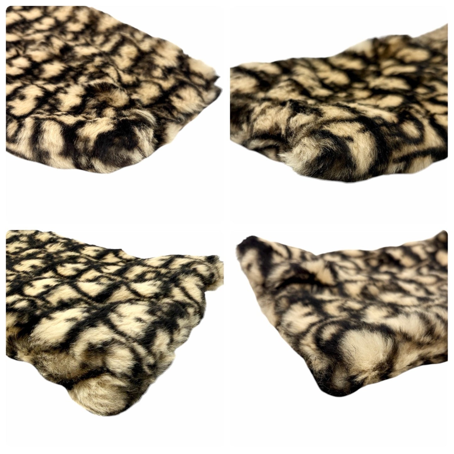 Christian Dior Vintage Trotter Monogram Fur Scarf Shawls Brown Beige 902233