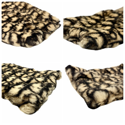 Christian Dior Vintage Trotter Monogram Fur Scarf Shawls Brown Beige 902233