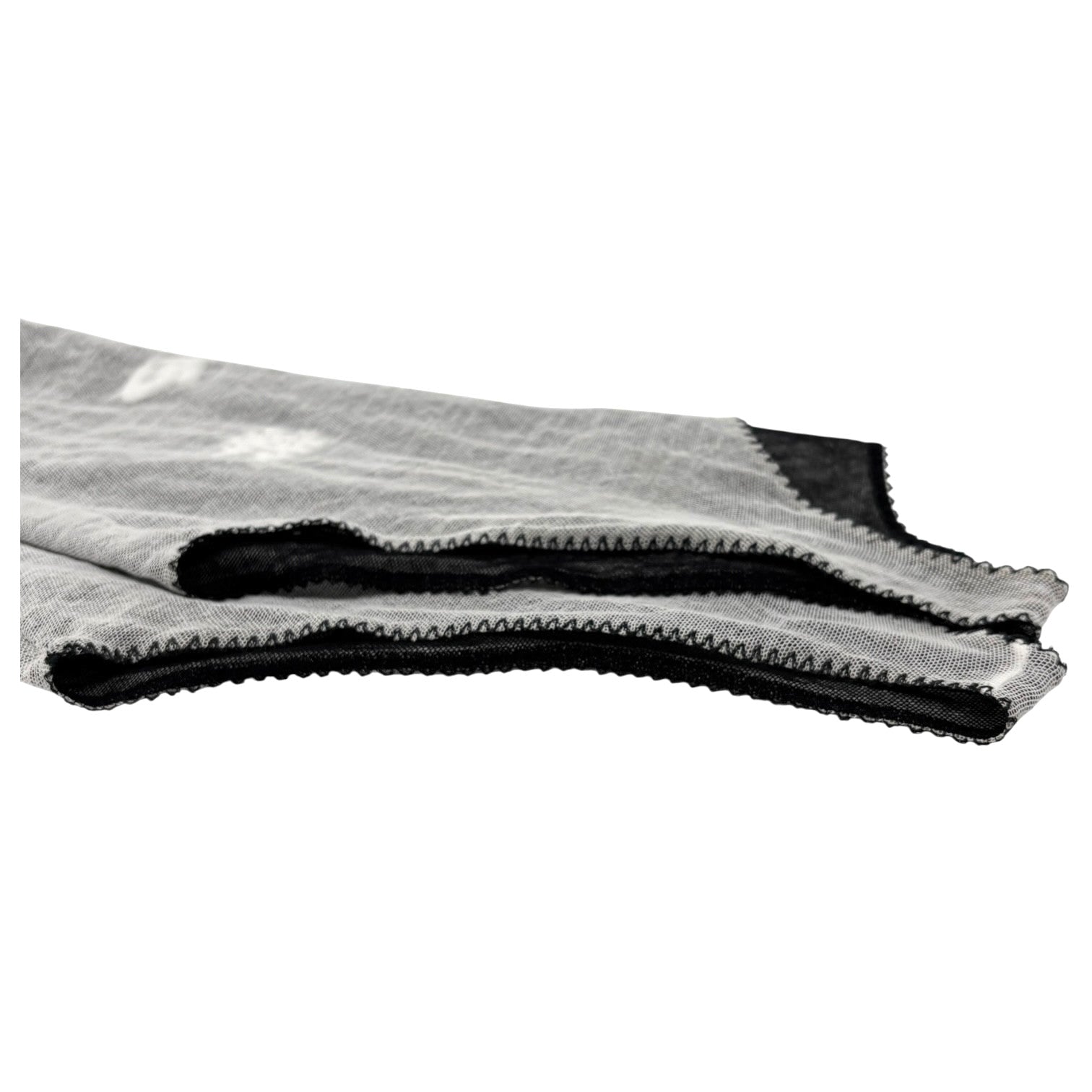 CHANEL Vintage 04P CC Logo Mesh See-through Tank Top #38 Gray White Cotton