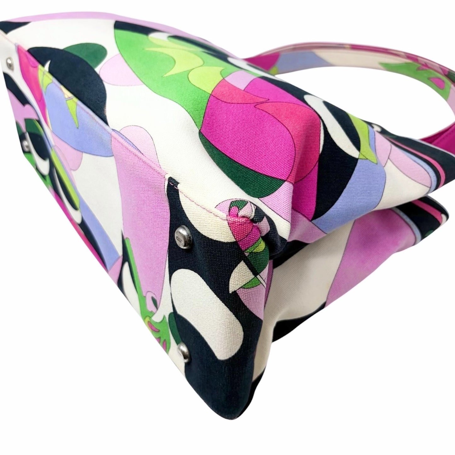 EMILIO PUCCI Vintage Logo Geometric Multicolor Tote Bag Pink  902039