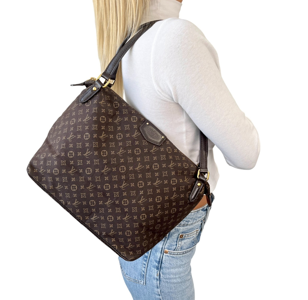LOUIS VUITTON Vintage LV Monogram Idylle Ballade MM Shoulder Bag Brown 902359