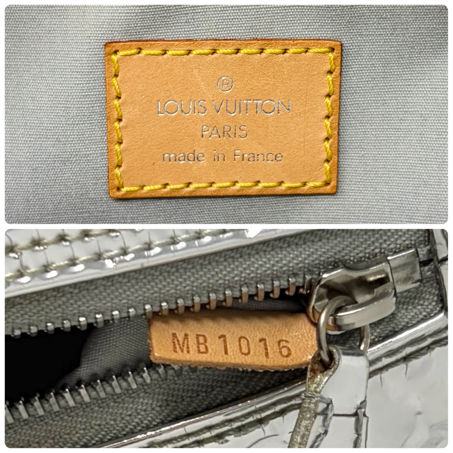 LOUIS VUITTON Vintage LV Monogram Miroir Papillon Barrel Bag Metallic Silver