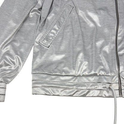 CHANEL Vintage P43484 Big CC Logo Zip Hoodie Jacket  #42 Silver Black 901958