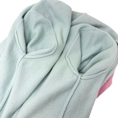 CHANEL Vintage CC Logo Cashmere Knit Long Cardigan Top Blue Pink 902470