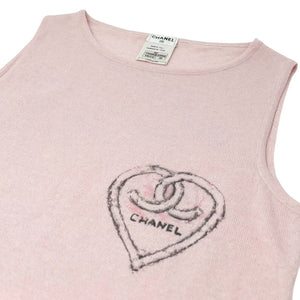 CHANEL Vintage 09C Miami Cruise Printed Knit Tank #36 Top Pink Cashmere Rank AB