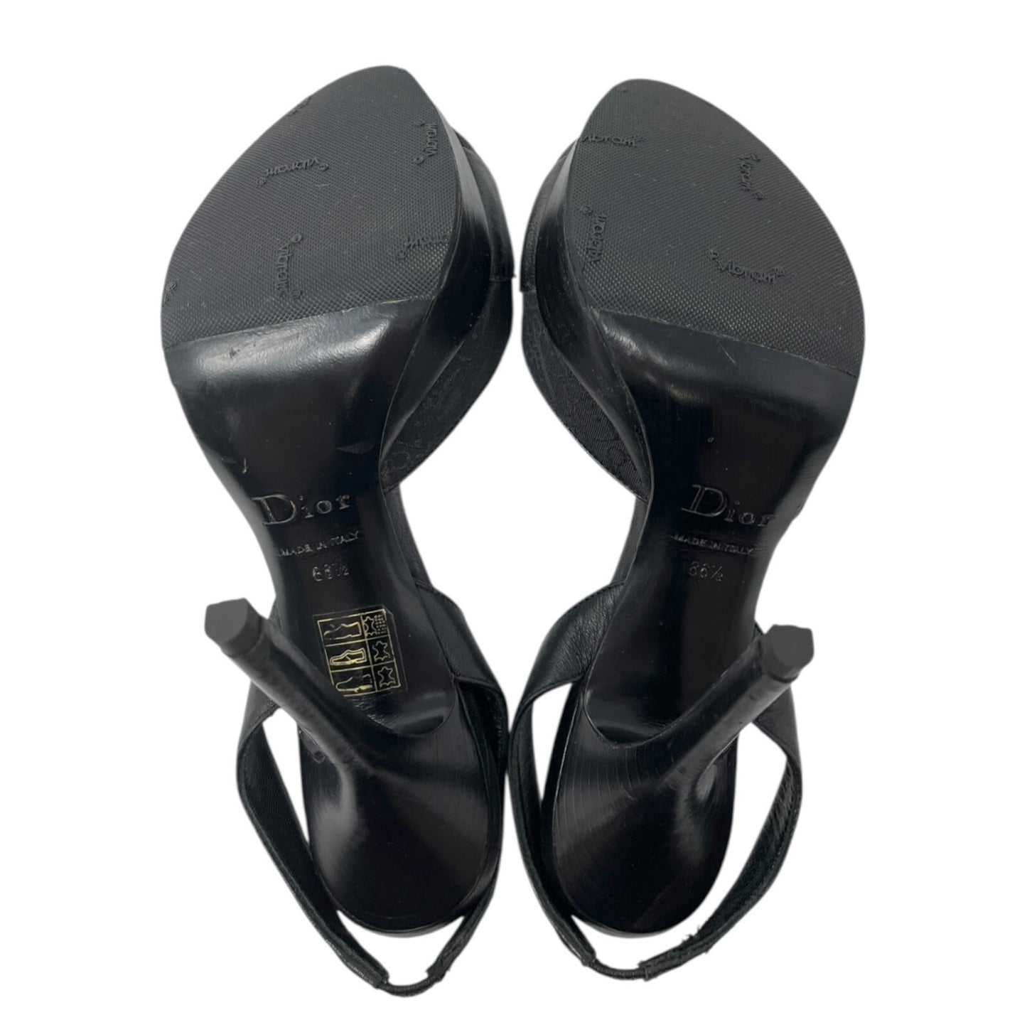 Christian Dior Vintage Logo Trotter Monogram Street Chic Sandals #36.5-37 Black