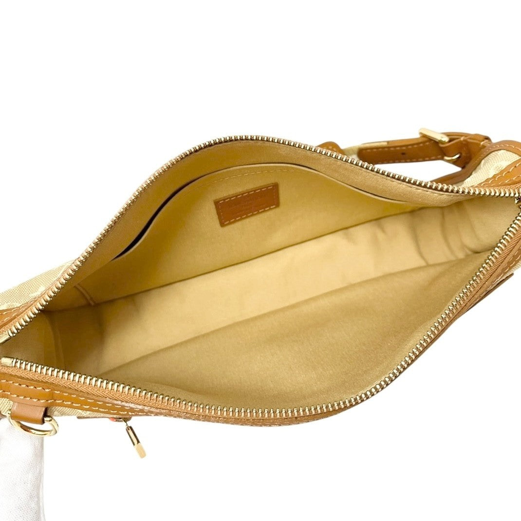 LOUIS VUITTON Vintage Logo Monogram Kathleen Pochette Shoulder Bag Beige Canvas