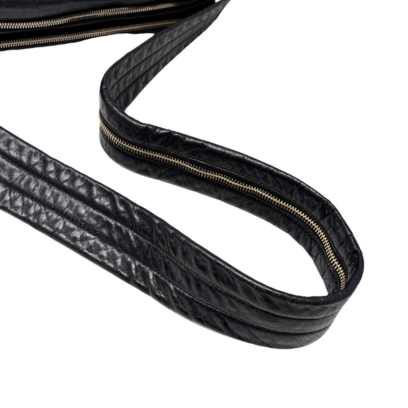 CHANEL Vintage CC Logo Crossbody Bag Lambskin Jersey Scales Leather Black Gold