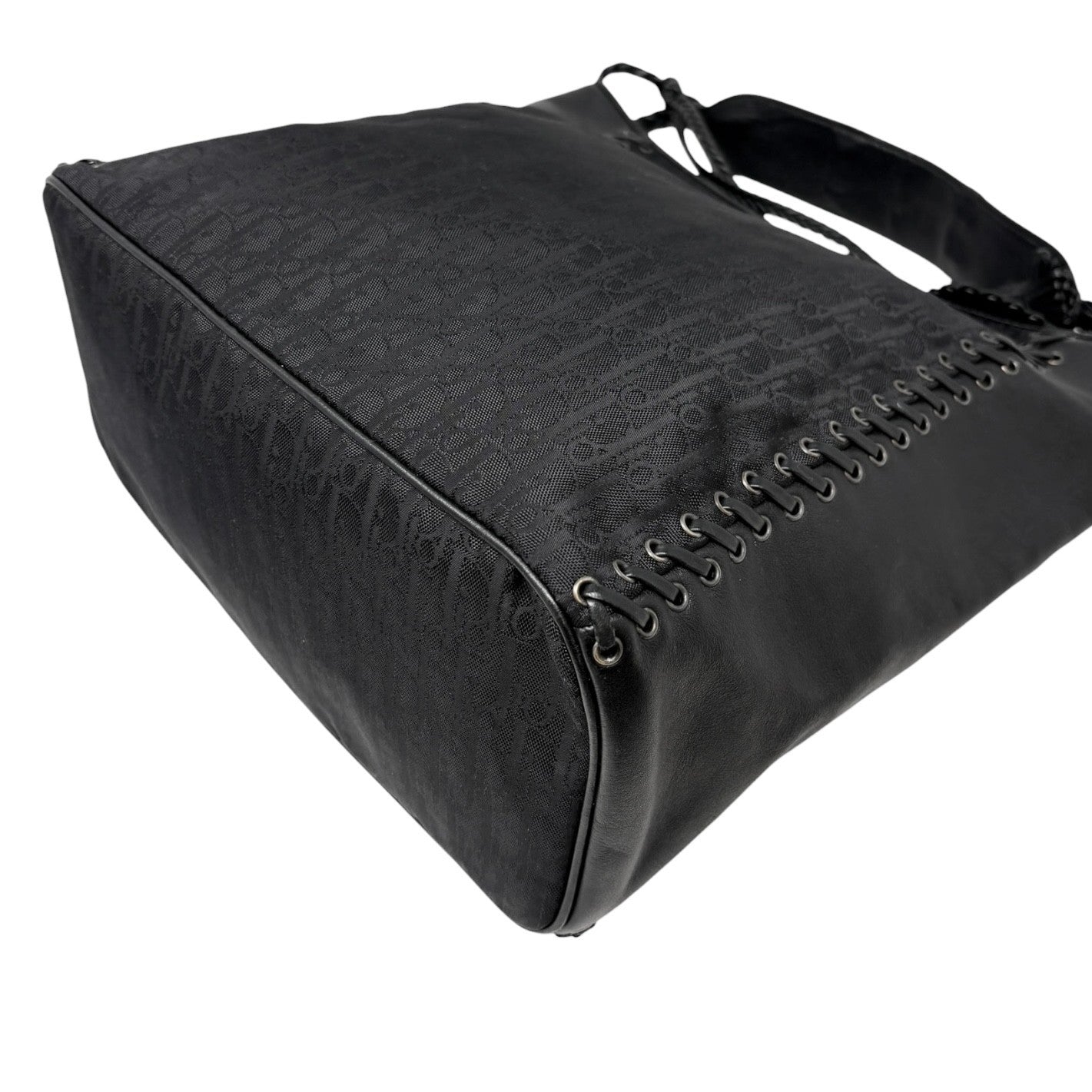 Christian Dior Vintage Trotter Monogram Canvas Ethnic Bag Heart Black 902268