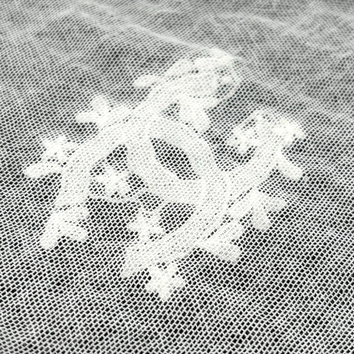 CHANEL Vintage 04P CC Logo Mesh See-through Tank Top #38 Gray White Cotton