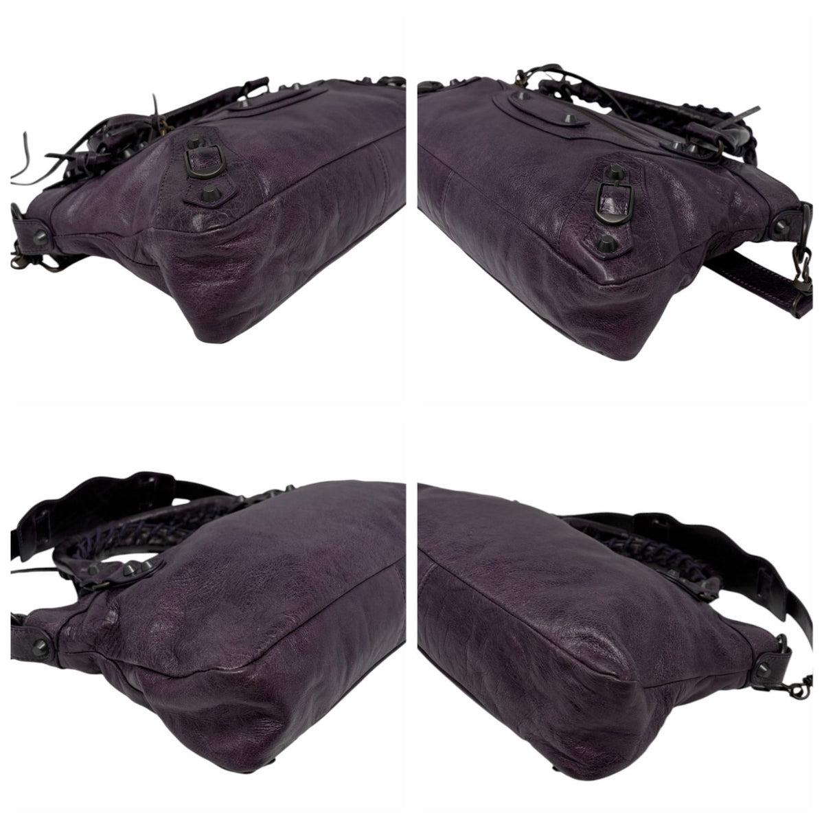 Balenciaga Vintage Classic City Mirror 2way Shoulder Leather Bag Purple 902462