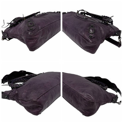Balenciaga Vintage Classic City Mirror 2way Shoulder Leather Bag Purple 902462