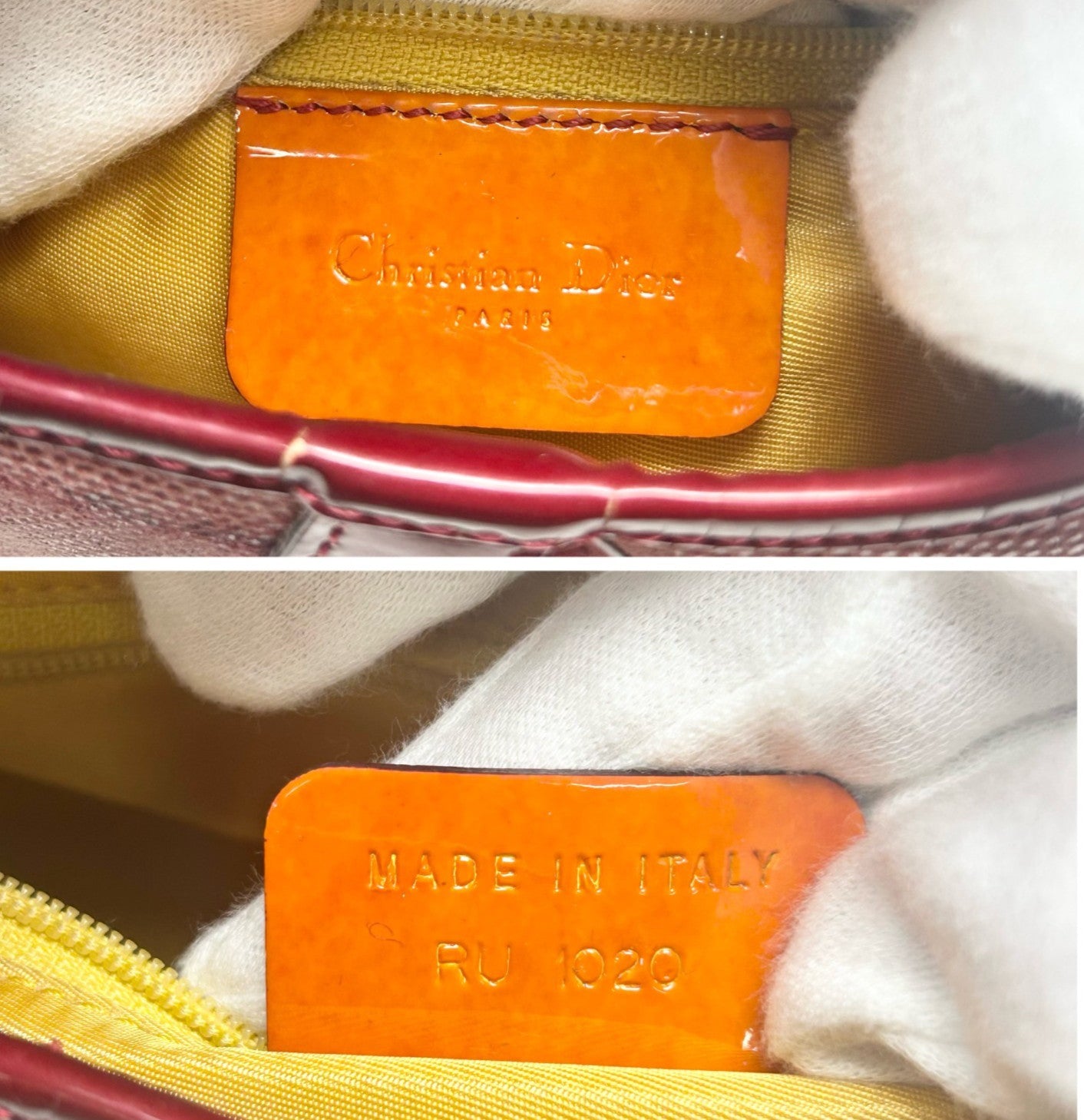 Christian Dior Vintage 2000 Double Saddle Shoulder Bag Red Gold Coated Suede