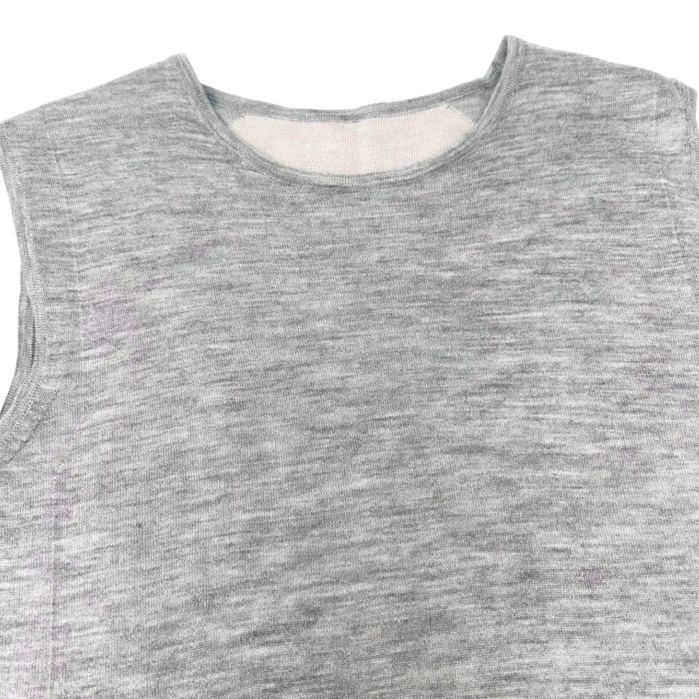 CHANEL Vintage 2012 CC Logo Cardigan Tank Top Set #34 Gray Cashmere Stitch