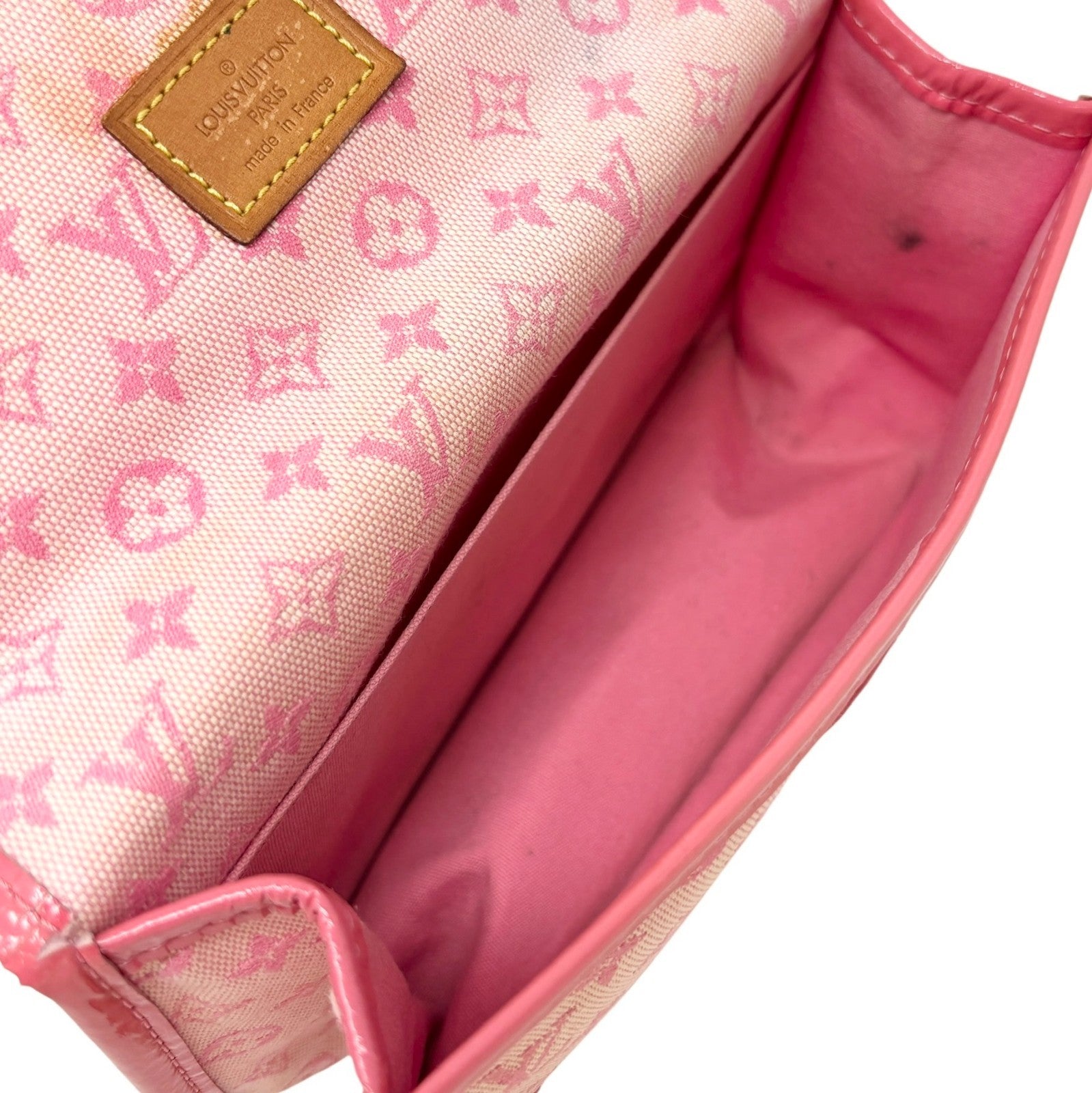 LOUIS VUITTON Vintage Monogram Mini Lin Trousse Mary Kate Pochette Bag Pink