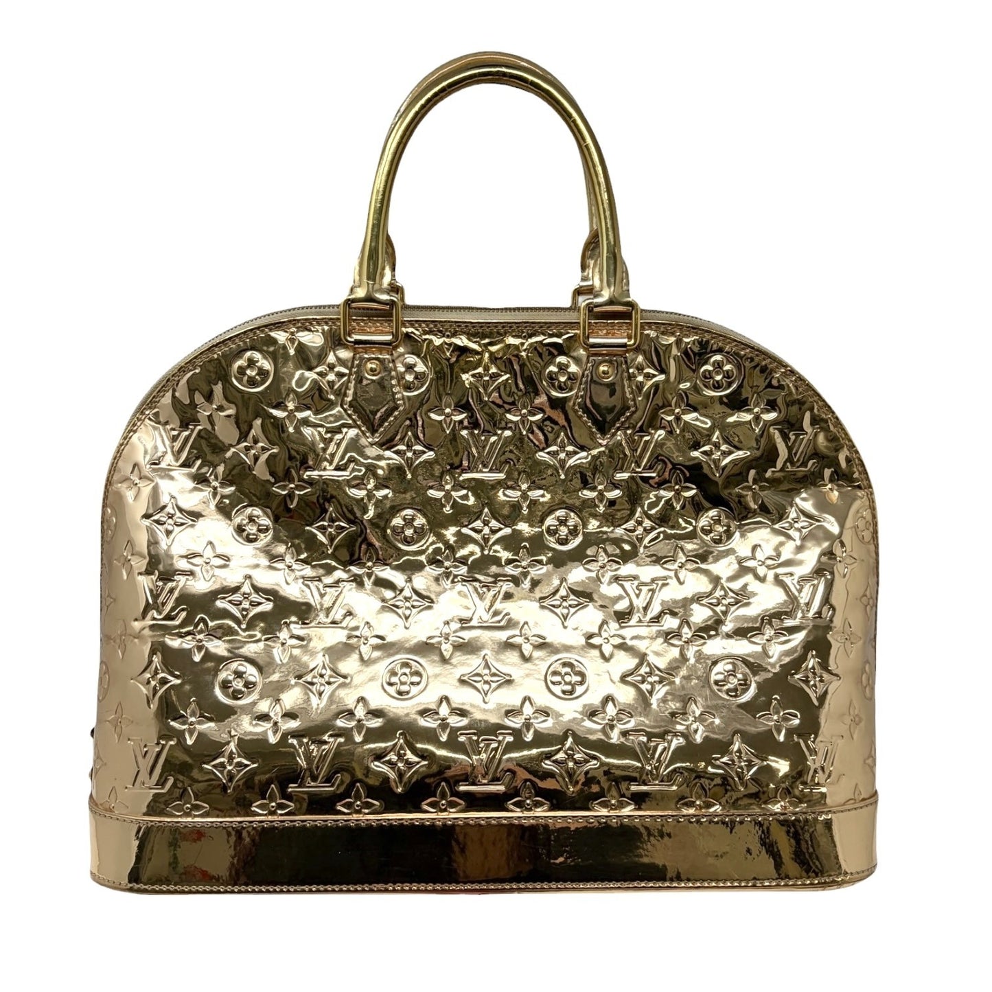 LOUIS VUITTON Vintage Monogram Miroir Alma GM Gold Tote Bag Patent 902558