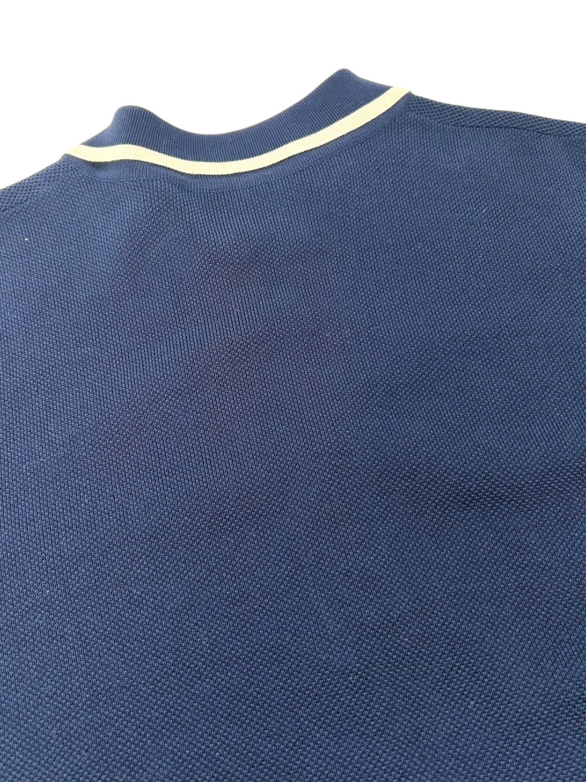 CHANEL Vintage 96C CC Logo Polo Dress One-Piece Button #42 Navy White Cotton