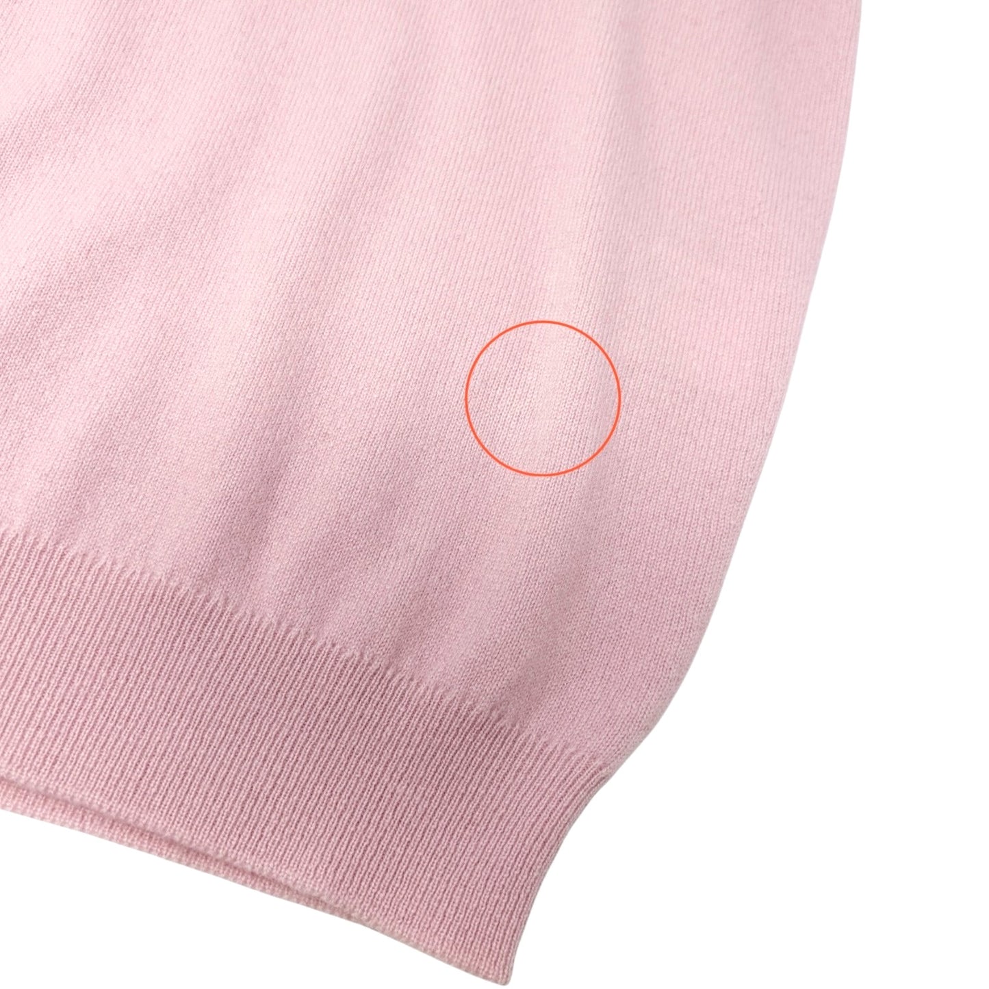 CHANEL Vintage 96C CC Logo Button Cashmere Knit Tank Top #38 Pink Cream