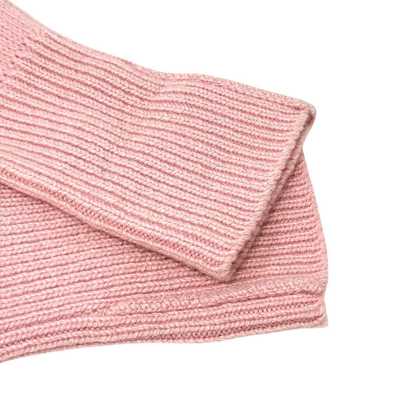 CHANEL Vintage 95A CC Logo Camellia Knit Sweater Top #42 Pink Cream Cashmere