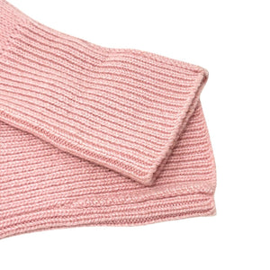 CHANEL Vintage 95A CC Logo Camellia Knit Sweater Top #42 Pink Cream Cashmere
