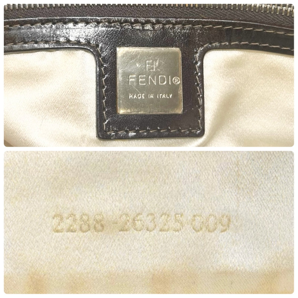 FENDI Vintage FF Mamma Baguette Cow Pony Calf Hair Bag Yellow Brown 902908