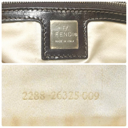 FENDI Vintage FF Mamma Baguette Cow Pony Calf Hair Bag Yellow Brown 902908