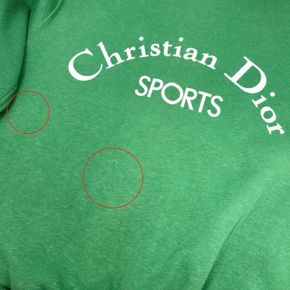 Christian Dior Sports Vintage Logo Sweatshirt Top #S Green White 902839