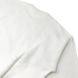 CHANEL Vintage CC Logo Long Sleeve Top Sweatshirt #M White Red Rip Cosme Cotton