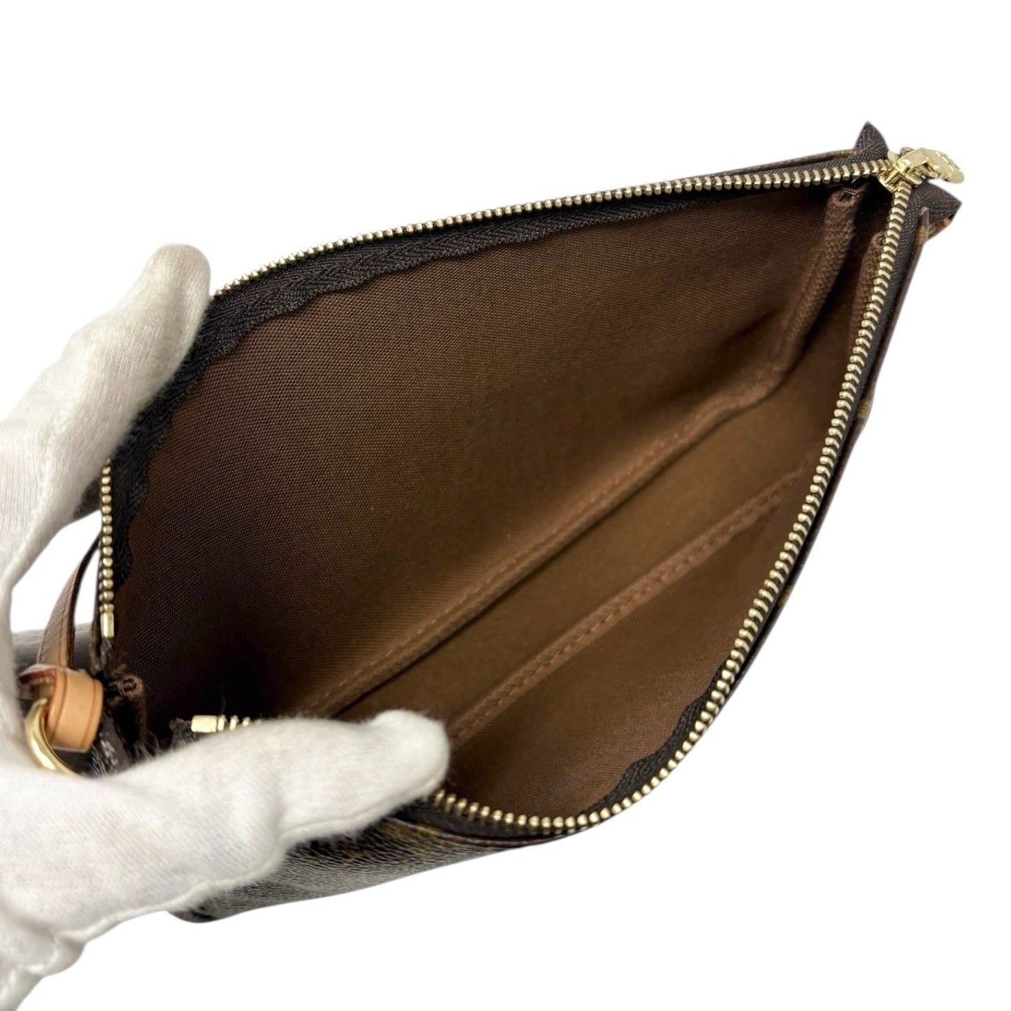 LOUIS VUITTON Vintage 2004 Murakami Monogram Panda Pochette Mini Bag Brown