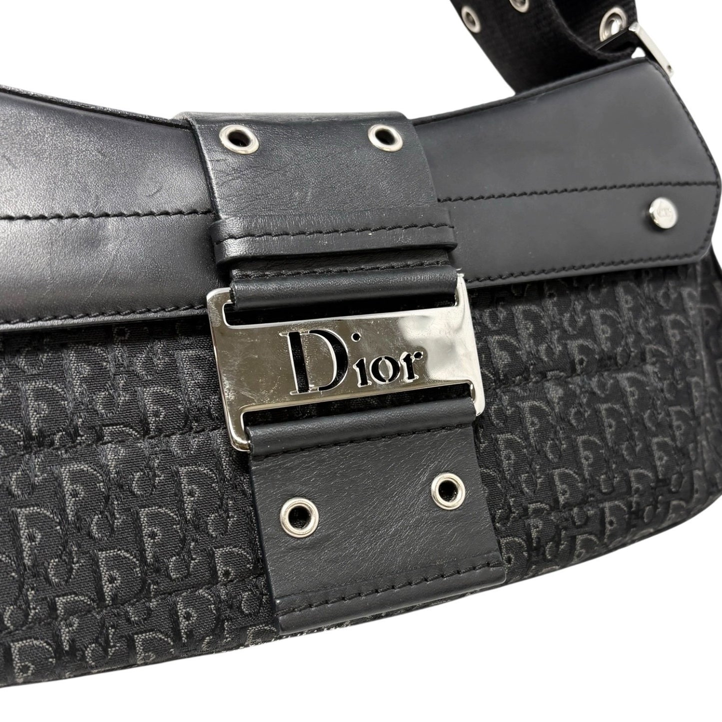 Christian Dior Vintage 2002 Trotter Street Chic Columbus Shoulder Bag Black
