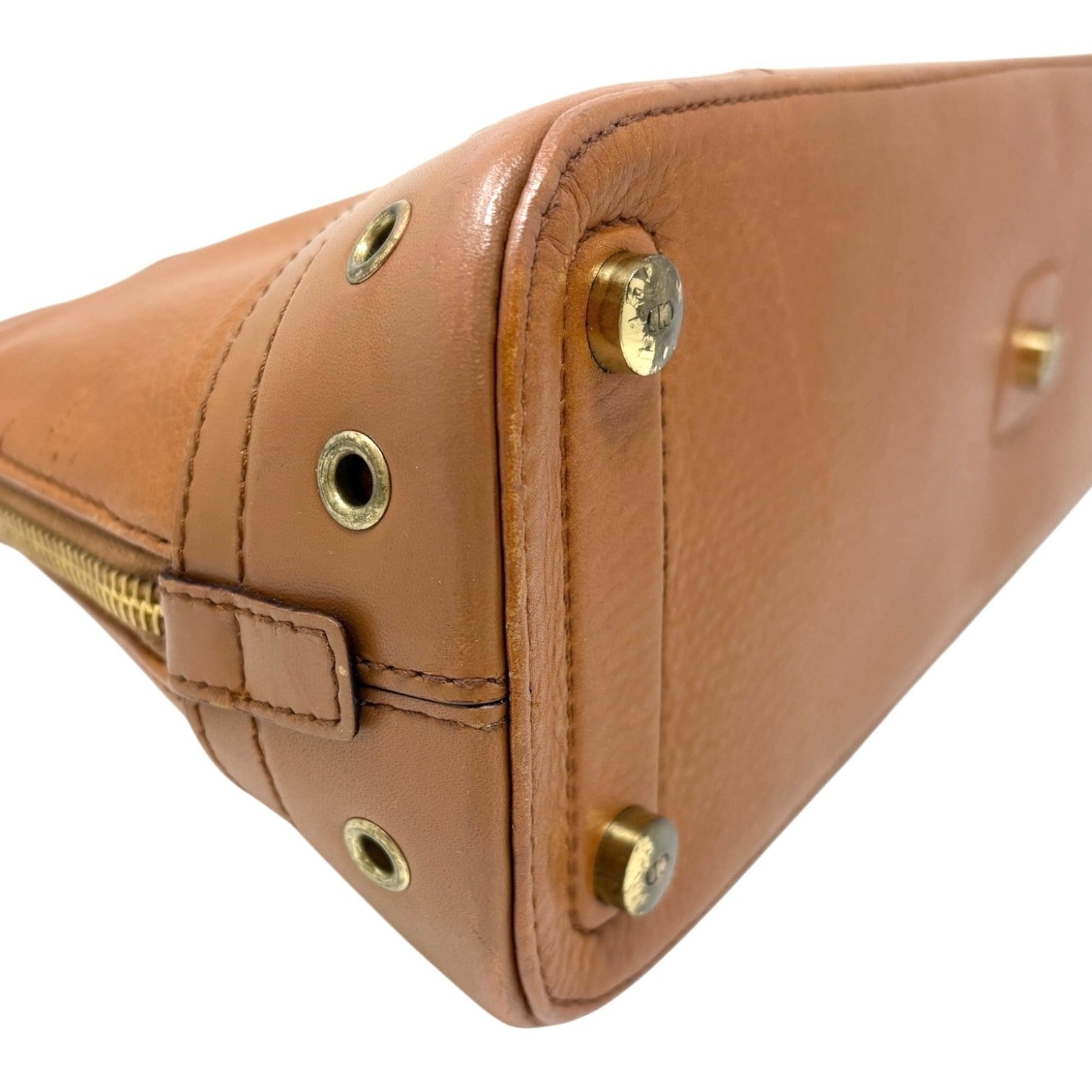 Christian Dior Vintage 2002 Logo Street Chic Uptown Tote Bag Brown Leather