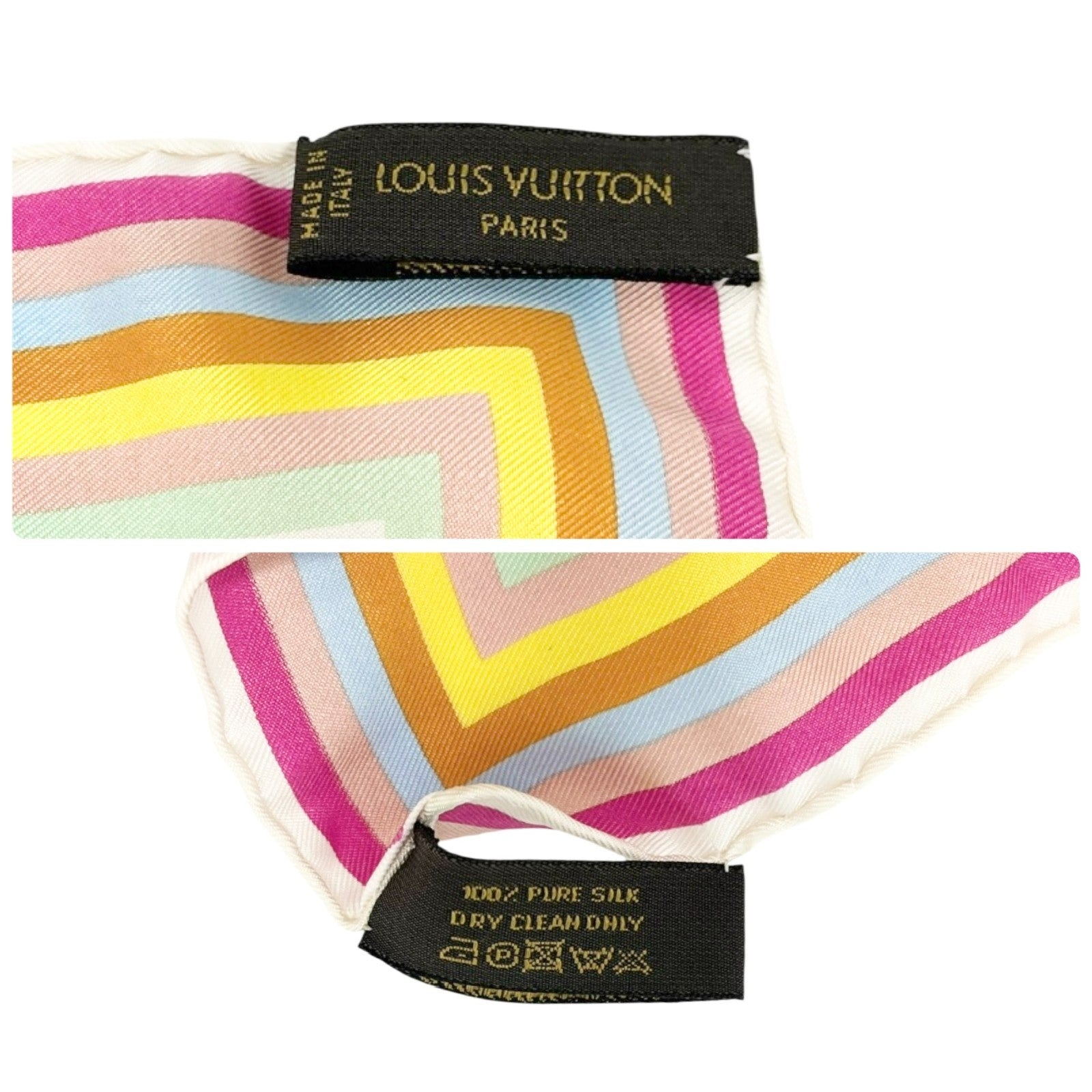 LOUIS VUITTON Vintage LV Monogram Multicolor Scarf Wrap Top White Silk