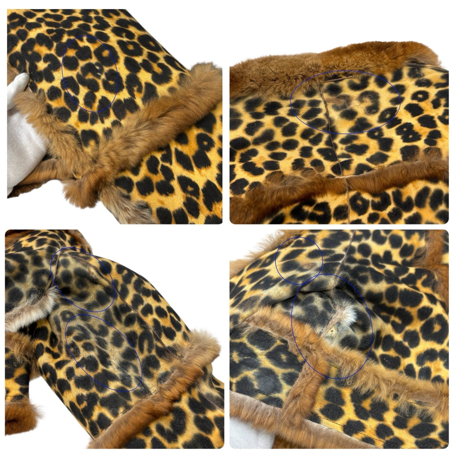 Christian Dior Vintage Leopard Shearling Fur Jacket Top #40 Brown Leather
