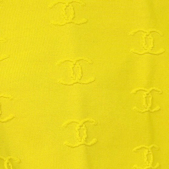 CHANEL Vintage 97P CC Mark Swimsuit Bodysuit #38 One-piece Yellow Nylon Rank AB