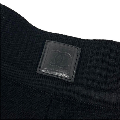 CHANEL Sport Vintage 04A CC Logo Knit Tank Top Shorts Set #42 Black Rank AB+