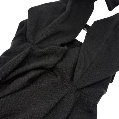 CHANEL Vintage 94A CC Logo Cashmere Pocket Knit Sweater Top Black 902809
