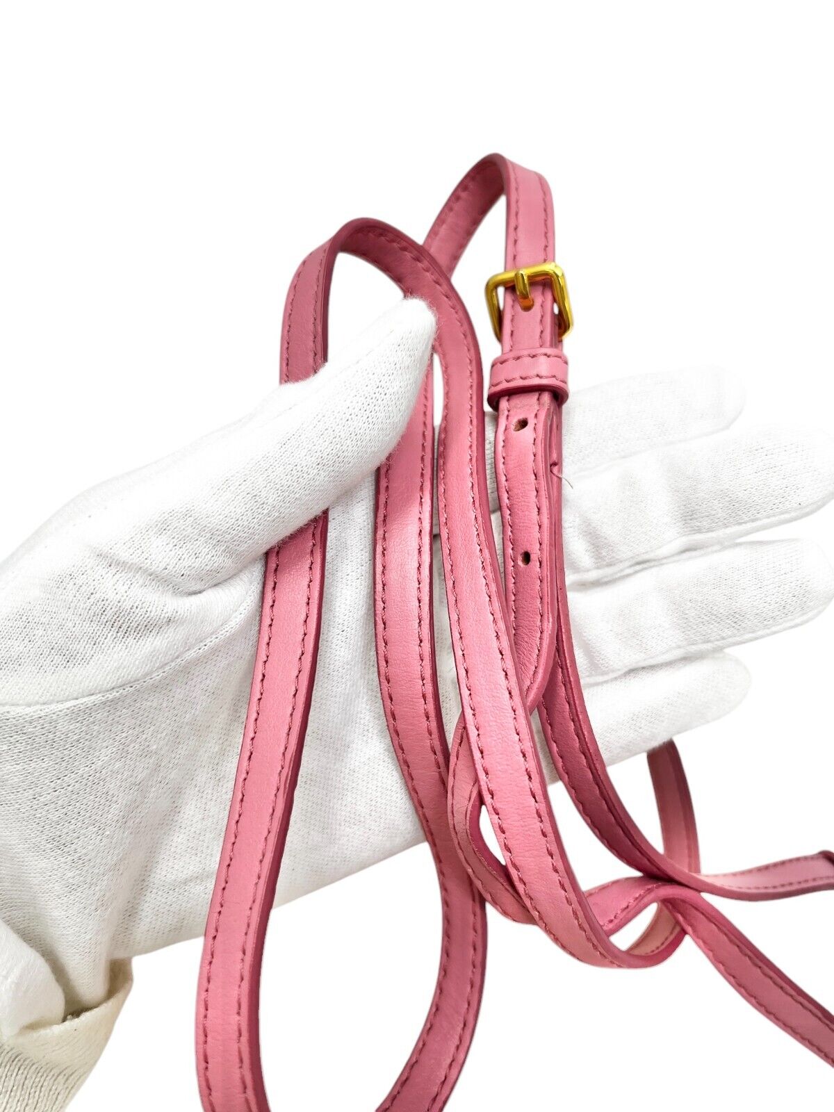 PRADA Vintage Logo Raffia Shoulder Bag Crossbody Zip Pink Cream Polyurethane
