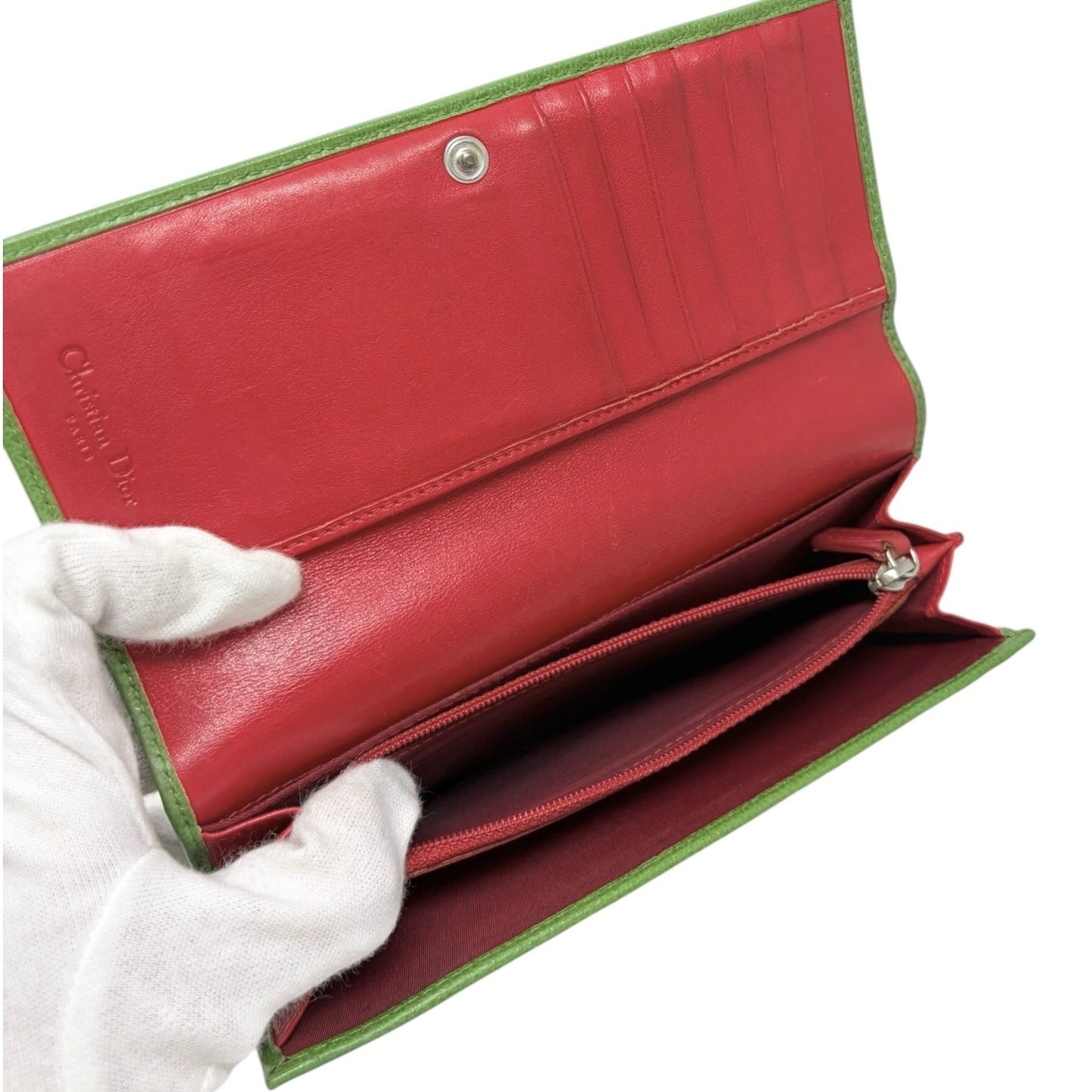 Christian Dior Vintage Trotter Monogram Rasta PVC Long Wallet Beige No.1 901972